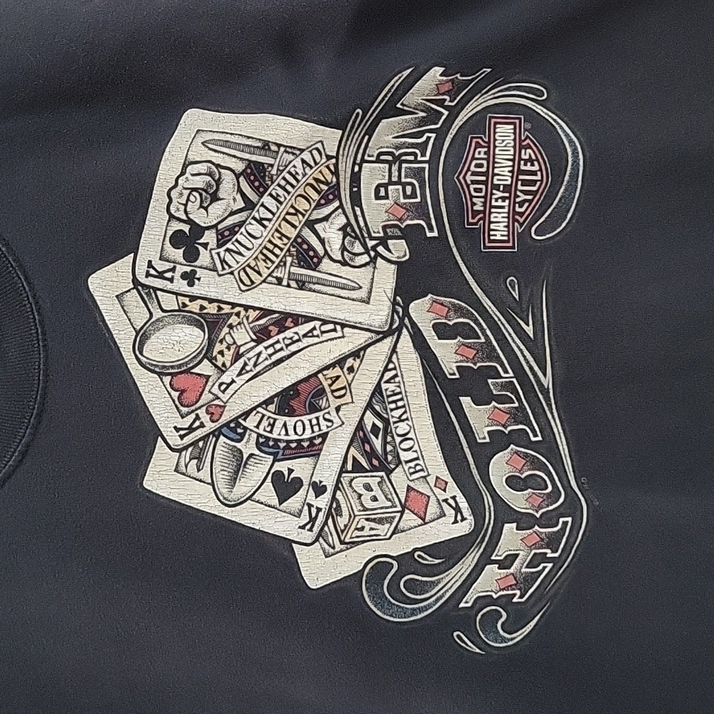 Harley-Davidson, Men's Poker Hold 'em, Sleeveless Black Shirt, 2006, Size Large - Picture 2 of 8